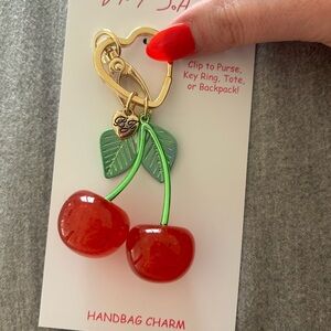 Betsey Johnson Red Cherry Handbag Charm NWT
